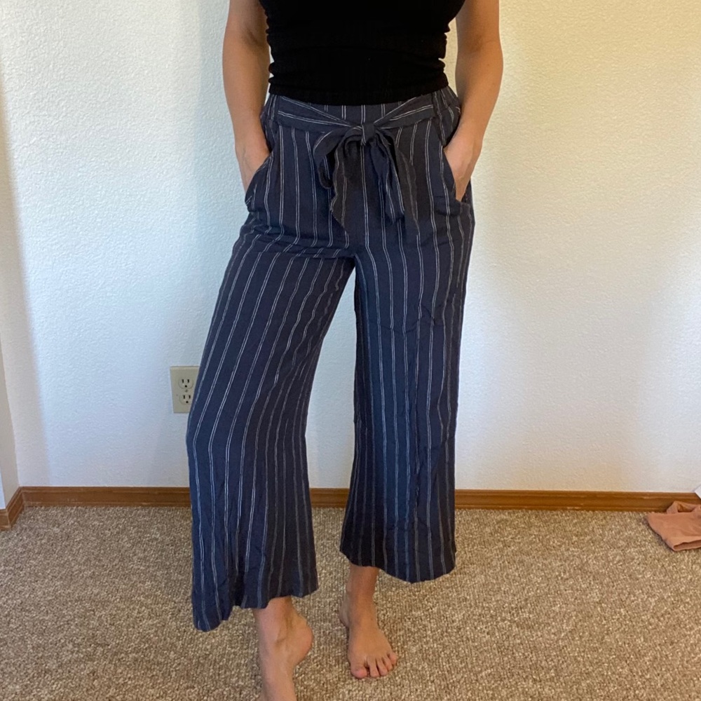 Wilfred Blue stripe wide leg pants